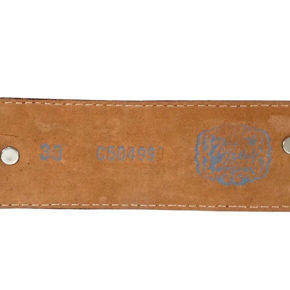 Vintage Y2K Brown Leather Fairy Grunge Boho Hippie Western Rhinestone Belt / 38 - Picture 8 of 9